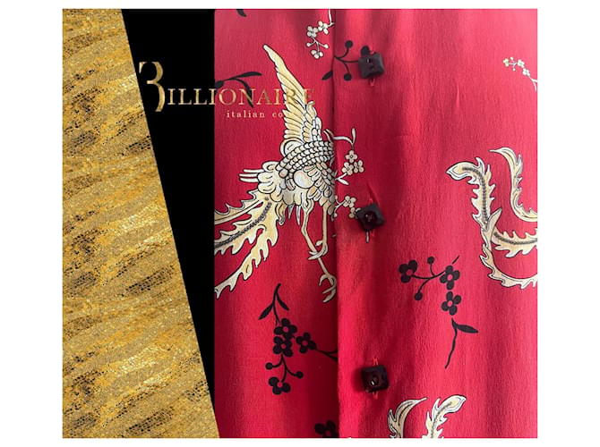 Billionaire Camicia di seta "Rosso Cina" - vista 6