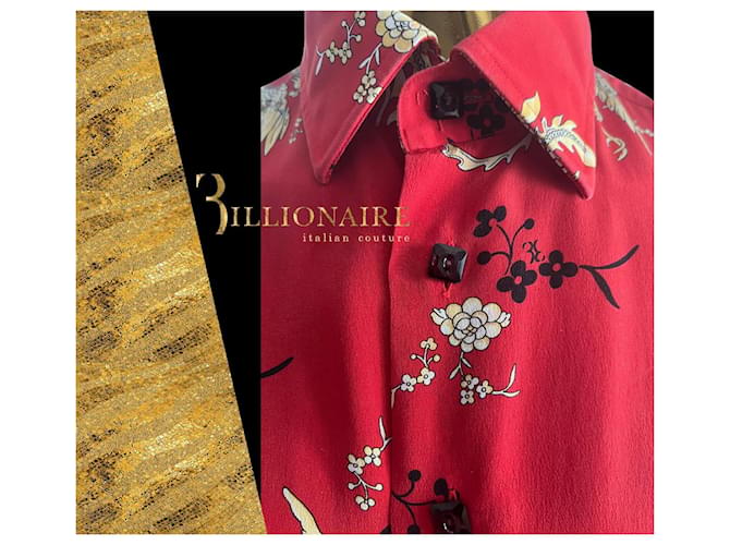 Billionaire Camicia di seta "Rosso Cina" - vista 7
