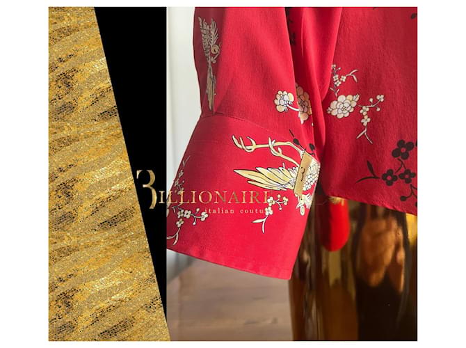 Billionaire Camicia di seta "Rosso Cina" - vista 9