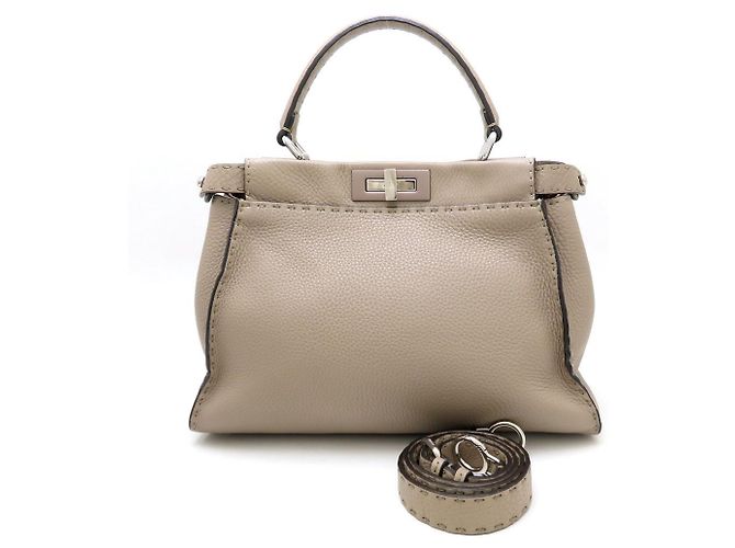Borsa Fendi Peekaboo 8BN290 Grigio - vista 10