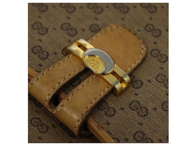 Gucci Borsa a Spalla Micro GG Supreme in PVC Pelle Beige 001 406 1780 Auth bs24523 - vista 14