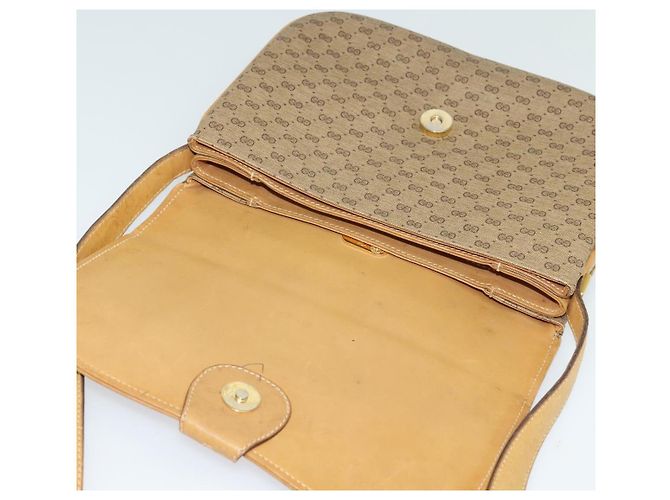 Gucci Borsa a Spalla Micro GG Supreme in PVC Pelle Beige 001 406 1780 Auth bs24523 - vista 15