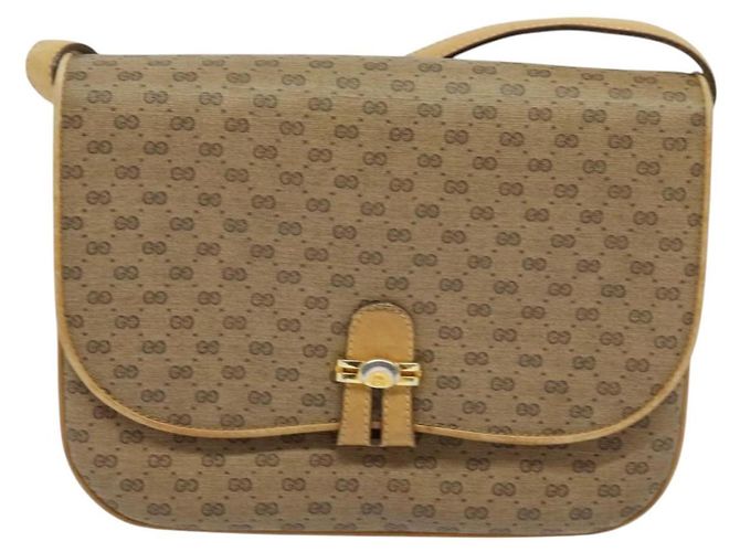 Gucci Borsa a Spalla Micro GG Supreme in PVC Pelle Beige 001 406 1780 Auth bs24523 - vista 2