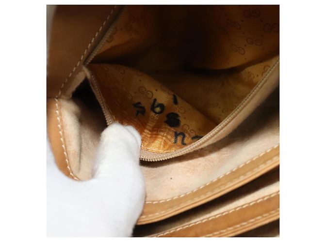 Gucci Borsa a Spalla Micro GG Supreme in PVC Pelle Beige 001 406 1780 Auth bs24523 - vista 23