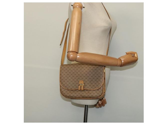 Gucci Borsa a Spalla Micro GG Supreme in PVC Pelle Beige 001 406 1780 Auth bs24523 - vista 24