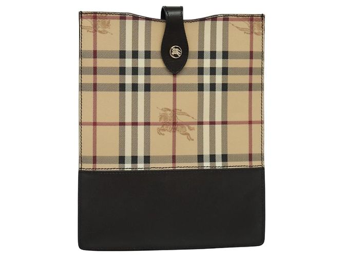 Custodia per iPad Burberry Nova Check PVC Beige Oro Auth 116045 D'oro - vista 2