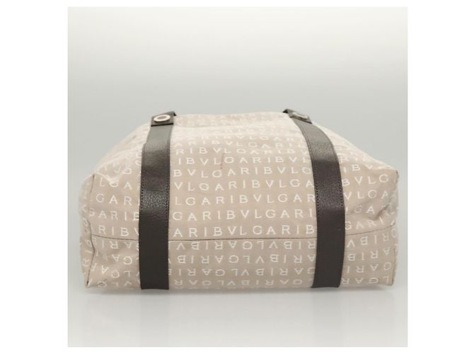 Bulgari BVLGARI Logo Mania Tote Bag aus Canvas Beige Auth BA1523 - Ansicht 10