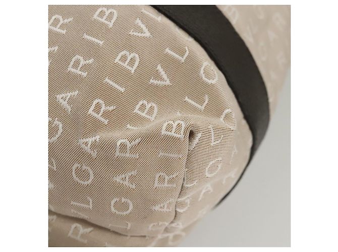 Bulgari BVLGARI Logo Mania Tote Bag aus Canvas Beige Auth BA1523 - Ansicht 11