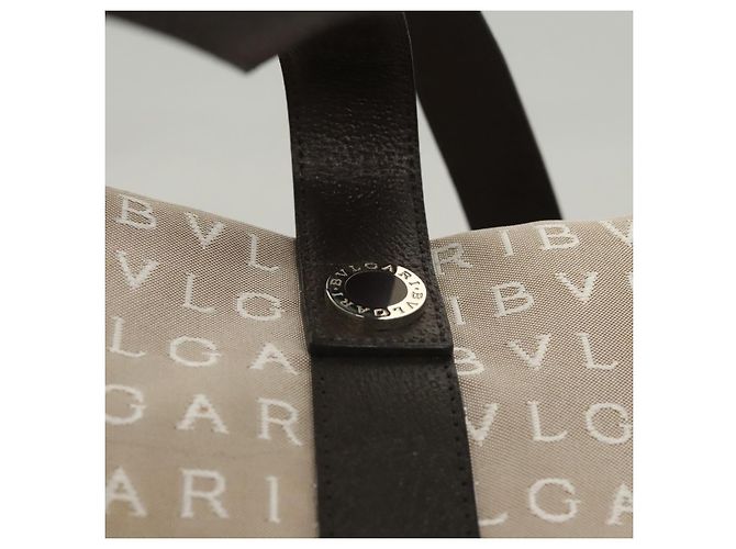 Bulgari BVLGARI Logo Mania Tote Bag aus Canvas Beige Auth BA1523 - Ansicht 15