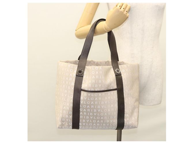 Bulgari BVLGARI Logo Mania Tote Bag aus Canvas Beige Auth BA1523 - Ansicht 29