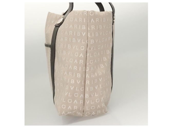 Bulgari BVLGARI Logo Mania Tote Bag aus Canvas Beige Auth BA1523 - Ansicht 5