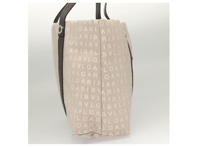 Bulgari BVLGARI Logo Mania Tote Bag aus Canvas Beige Auth BA1523 - Ansicht 6