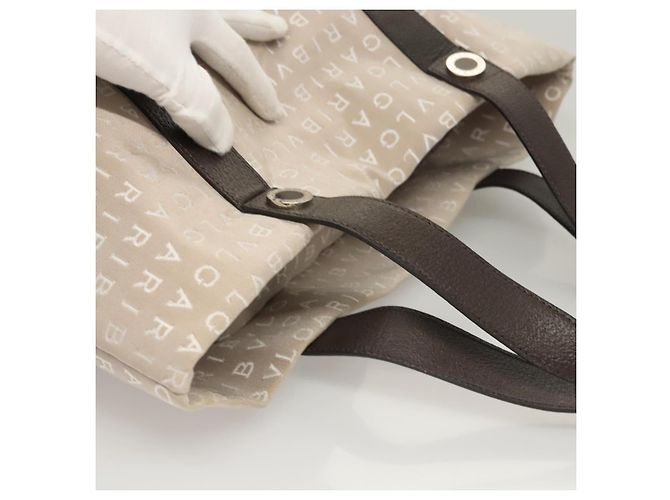Bulgari BVLGARI Logo Mania Tote Bag aus Canvas Beige Auth BA1523 - Ansicht 7