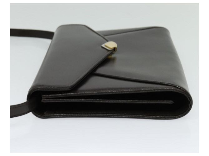 Borsa a Spalla BALLY in Pelle Marrone Scuro Oro Auth BA1161 D'oro - vista 4