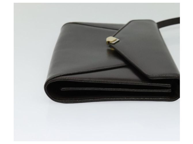 Borsa a Spalla BALLY in Pelle Marrone Scuro Oro Auth BA1161 D'oro - vista 5