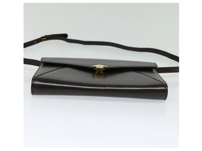 Borsa a Spalla BALLY in Pelle Marrone Scuro Oro Auth BA1161 D'oro - vista 9
