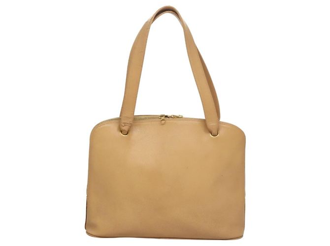 CHANEL Schultertasche aus Kaviarleder Beige CC Auth bs24445 - Ansicht 3