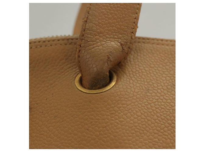 CHANEL Schultertasche aus Kaviarleder Beige CC Auth bs24445 - Ansicht 9