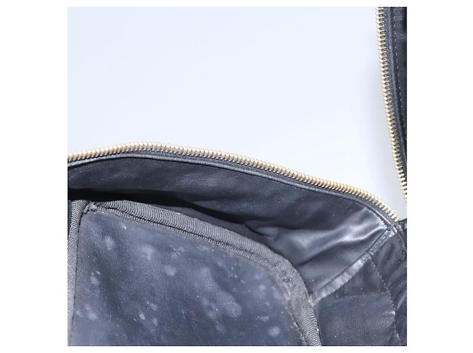 CHANEL COCO Marca Pouch Vanity Pelle Patinata Nera Oro CC Auth 118334 Nero D'oro - vista 21