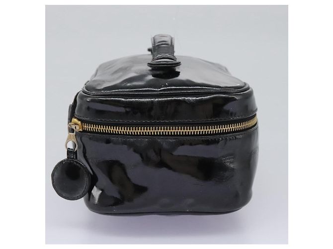 CHANEL COCO Marca Pouch Vanity Pelle Patinata Nera Oro CC Auth 118334 Nero D'oro - vista 5