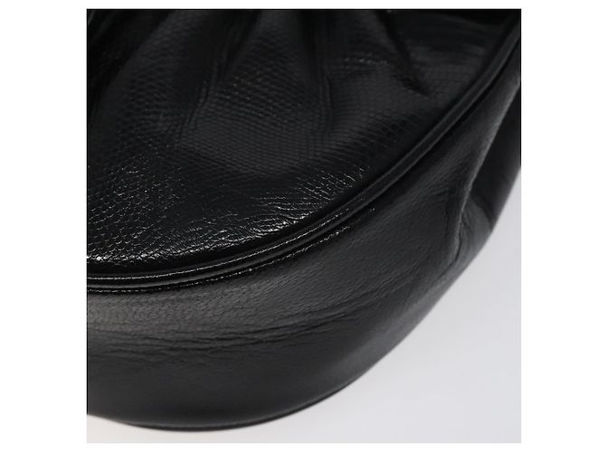 SAINT LAURENT Borsa a Spalla in Pelle Embossed Nera Oro Auth BA1084 Nero D'oro - vista 10