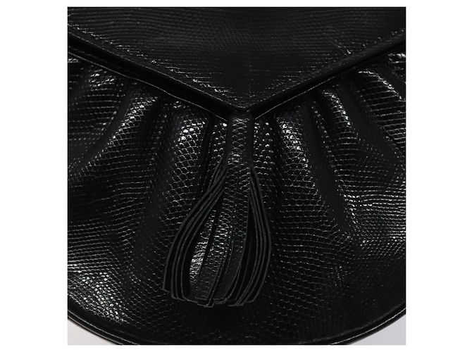 SAINT LAURENT Borsa a Spalla in Pelle Embossed Nera Oro Auth BA1084 Nero D'oro - vista 14