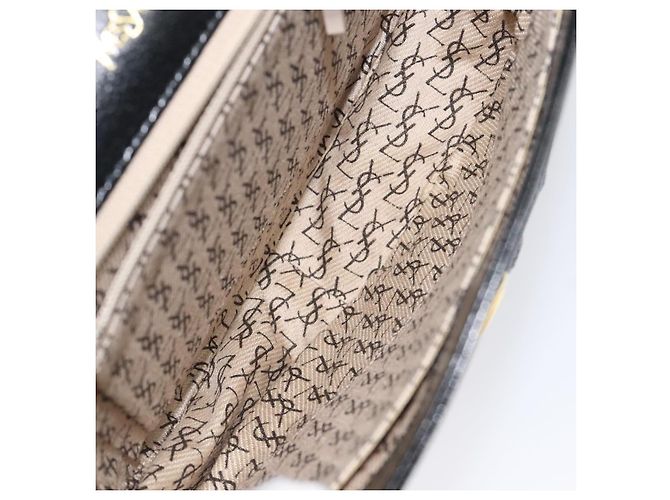 SAINT LAURENT Borsa a Spalla in Pelle Embossed Nera Oro Auth BA1084 Nero D'oro - vista 17