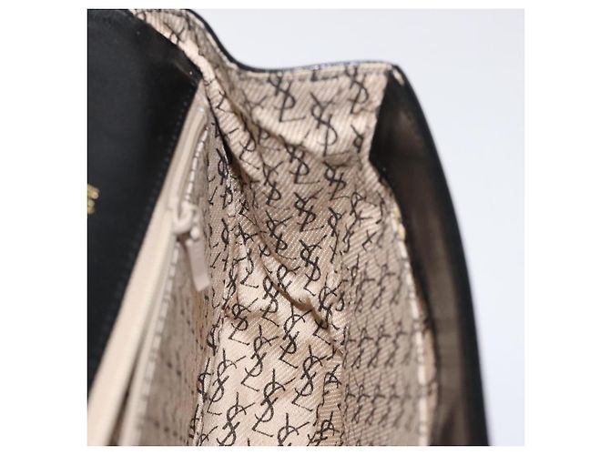 SAINT LAURENT Borsa a Spalla in Pelle Embossed Nera Oro Auth BA1084 Nero D'oro - vista 18