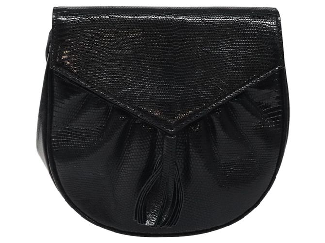 SAINT LAURENT Borsa a Spalla in Pelle Embossed Nera Oro Auth BA1084 Nero D'oro - vista 2