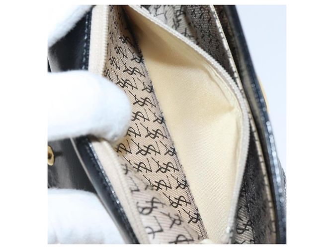 SAINT LAURENT Borsa a Spalla in Pelle Embossed Nera Oro Auth BA1084 Nero D'oro - vista 20
