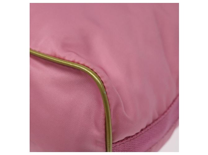 PRADA Borsa a mano in nylon rosa argento Auth ar13470 - vista 12