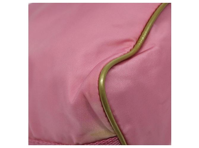 PRADA Borsa a mano in nylon rosa argento Auth ar13470 - vista 13