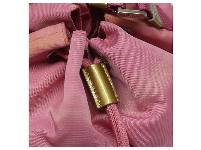 PRADA Borsa a mano in nylon rosa argento Auth ar13470 - vista 14