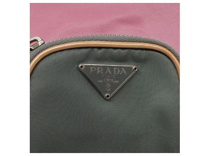 PRADA Borsa a mano in nylon rosa argento Auth ar13470 - vista 16