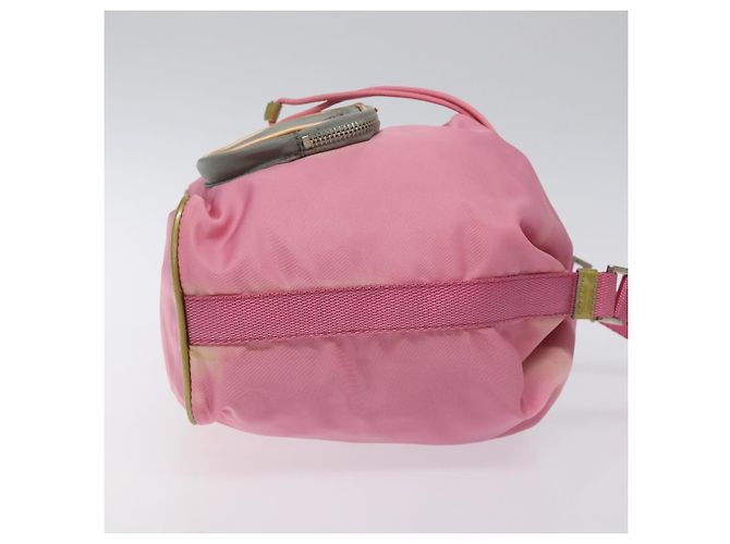 PRADA Borsa a mano in nylon rosa argento Auth ar13470 - vista 4