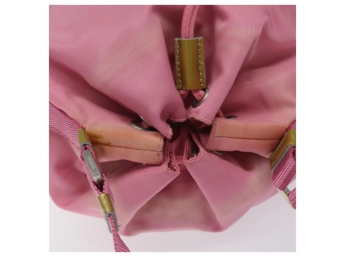 PRADA Borsa a mano in nylon rosa argento Auth ar13470 - vista 6
