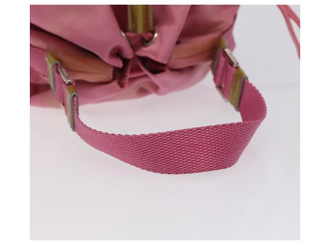 PRADA Borsa a mano in nylon rosa argento Auth ar13470 - vista 7