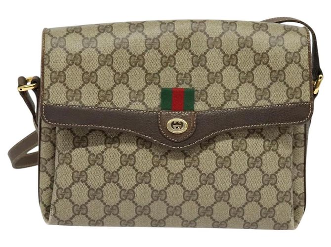 Borsa a spalla GUCCI GG Supreme Web Sherry Line PVC Beige 904 02 084 Auth BA1301 - vista 2