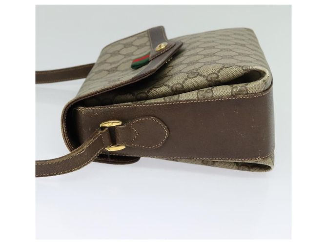 Borsa a spalla GUCCI GG Supreme Web Sherry Line PVC Beige 904 02 084 Auth BA1301 - vista 4