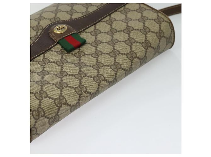 Borsa a spalla GUCCI GG Supreme Web Sherry Line PVC Beige 904 02 084 Auth BA1301 - vista 6