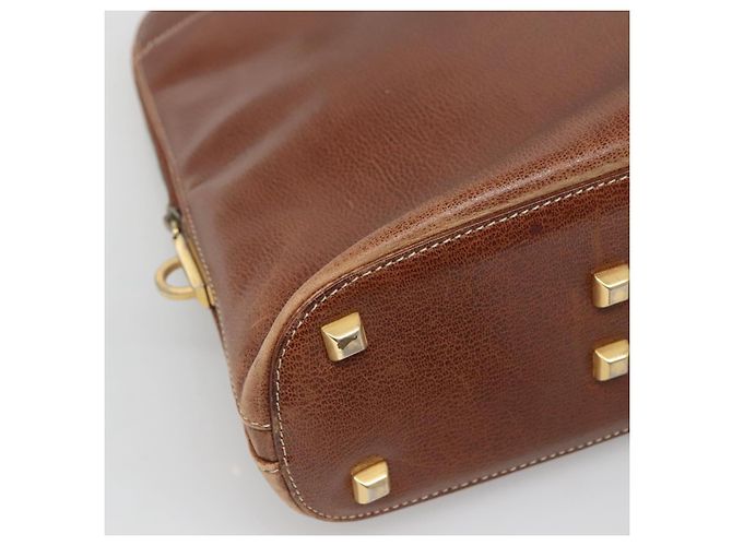 Salvatore Ferragamo Schultertasche aus braunem Leder mit Gold Auth bs24619 Golden - Ansicht 11