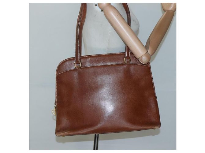 Salvatore Ferragamo Schultertasche aus braunem Leder mit Gold Auth bs24619 Golden - Ansicht 22