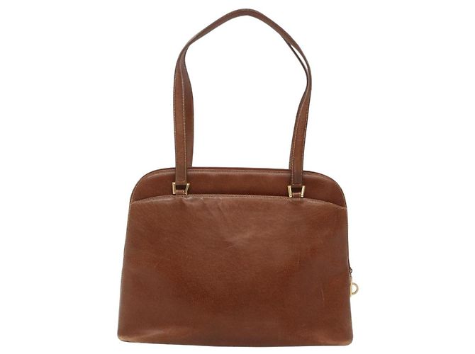 Salvatore Ferragamo Schultertasche aus braunem Leder mit Gold Auth bs24619 Golden - Ansicht 3