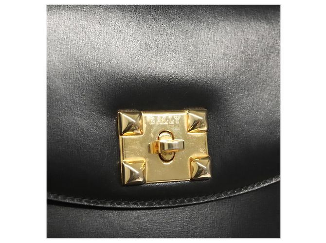 Borsa a Spalla BALLY in Pelle Nera Oro Auth BA1153 Nero D'oro - vista 14