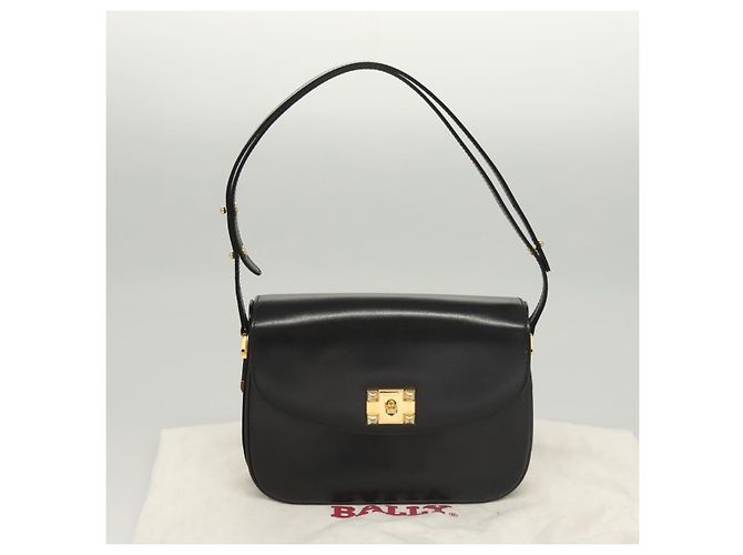 Borsa a Spalla BALLY in Pelle Nera Oro Auth BA1153 Nero D'oro - vista 23