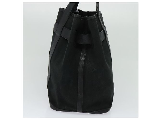 Hermès HERMES Petite Ceinture MM Hand Bag Canvas Black Silver Auth bs24658 Silvery - view 5