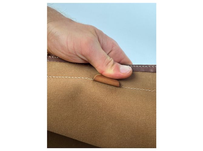 Big Bag Céline Vintage Celine Monogramm große Ledertasche Beige - Ansicht 12