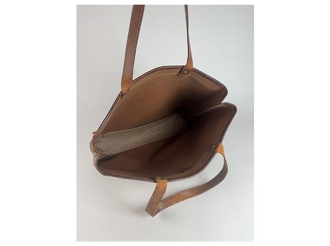 Big Bag Céline Vintage Celine Monogramm große Ledertasche Beige - Ansicht 14