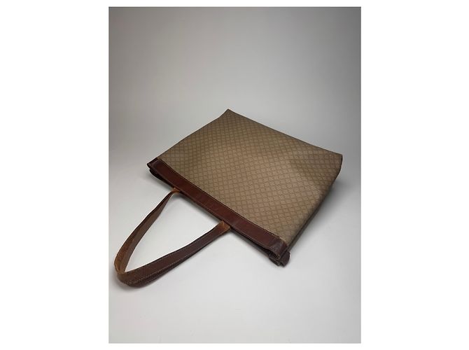 Big Bag Céline Vintage Celine Monogramm große Ledertasche Beige - Ansicht 6