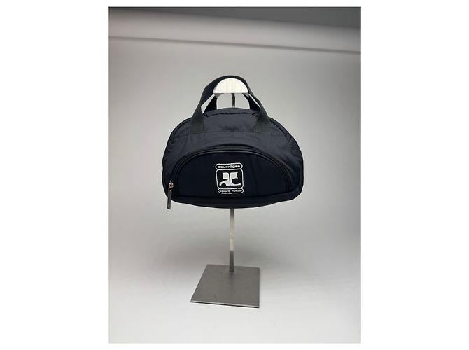 Vintage Courreges Polyester Tasche schwarz - Ansicht 8